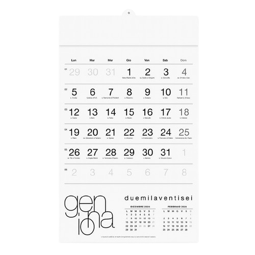 Calendario Moderno Bianco